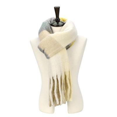 Men's Muffler Buckle Check Scarf 100VBEM