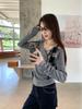 Chic Korean Grey One-Shoulder Bow T-shirt for Women - Sweet and Spicy Spring/Autumn Style