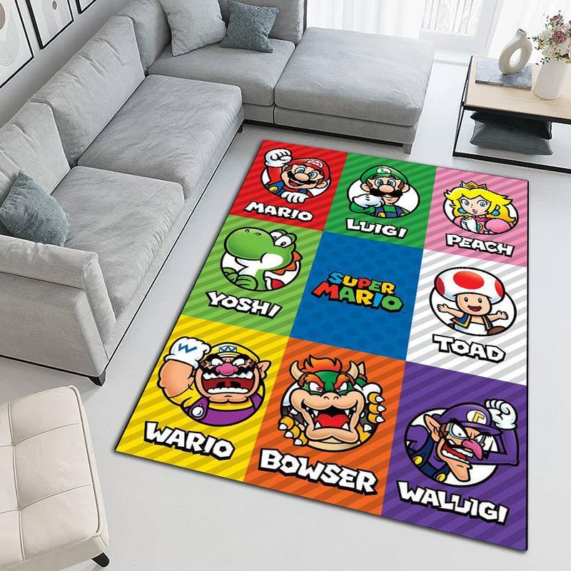 Super Mario Cartoon Carpets and Rug 3D Printing Carpet Floor Mat Living Room Bedroom Large Area Soft Carpet-JM010