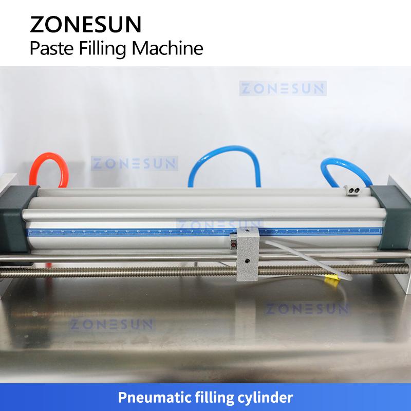 ZONESUN ZS-GY1C Pneumatic Automatic Liquid Paste Filling Machine for liquid cosmetic Cream Chocolate Juice Perfume With Conveyor