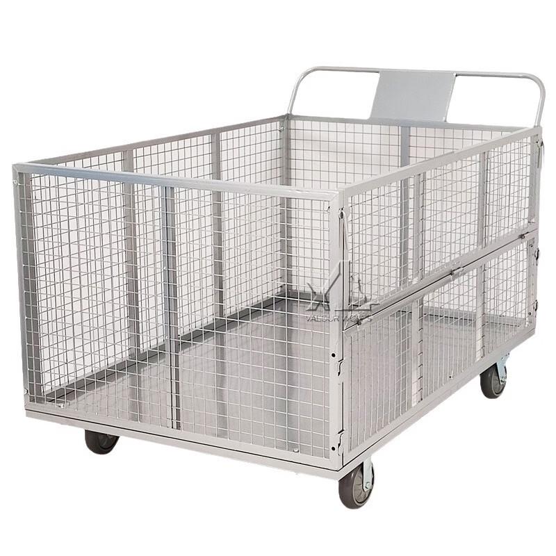 Heavy-Duty Foldable Warehouse Cart with Fence
