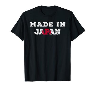 Krásně navržené japonské vějířové tričko, vyrobeno v Japonsku,