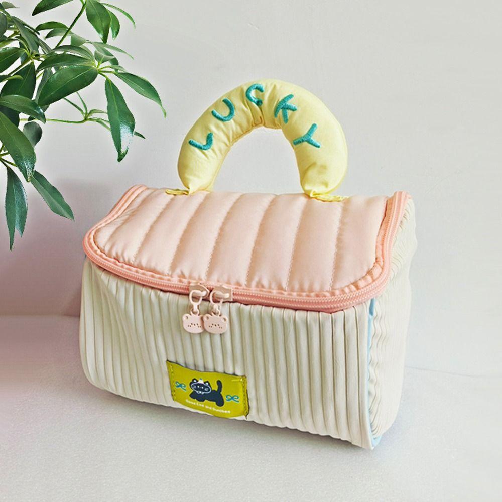 Cute Large Capacity Makeup Bag Portable Super Lightweight Toiletry Bag House Shape Handheld Storage Bag Travel