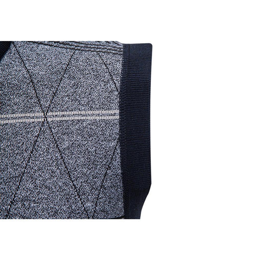 Men's Winter Fleece-Lined Plaid Vest, Pullover, Loose-Fitting Men's Sleeveless Sweater Vest