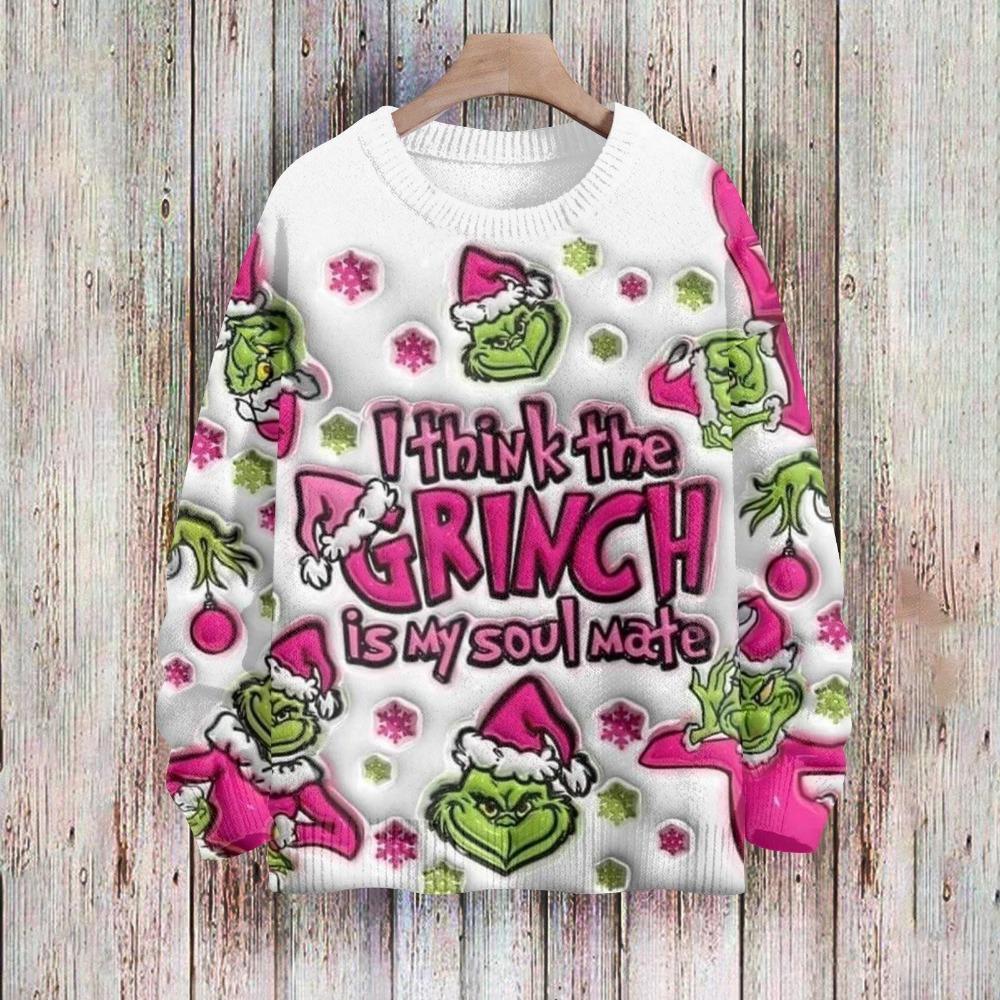 Christmas Fashion Men and Women's T-shirt Green Monster Print O-Neck Pullover Top Casual Outdoor Sweatshirt Kids T-shirt Top Clothing