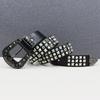European & American Punk-Style Rhinestone Rivet Leather Belt for Women - High-Quality Fashion Accessory