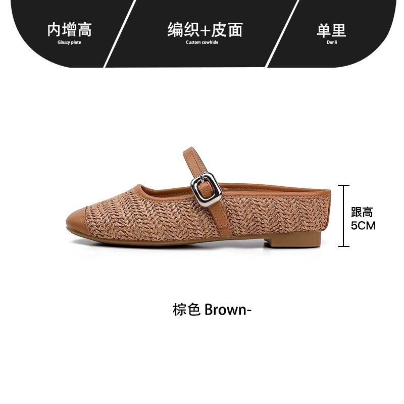 

[Фан Гуй]~ Двойная однословная пряжка с толстой подошвой 4,5 см для увеличения роста Birkenstock ленивые пляжные крутые шлепанцы женские летние 40 коричневый