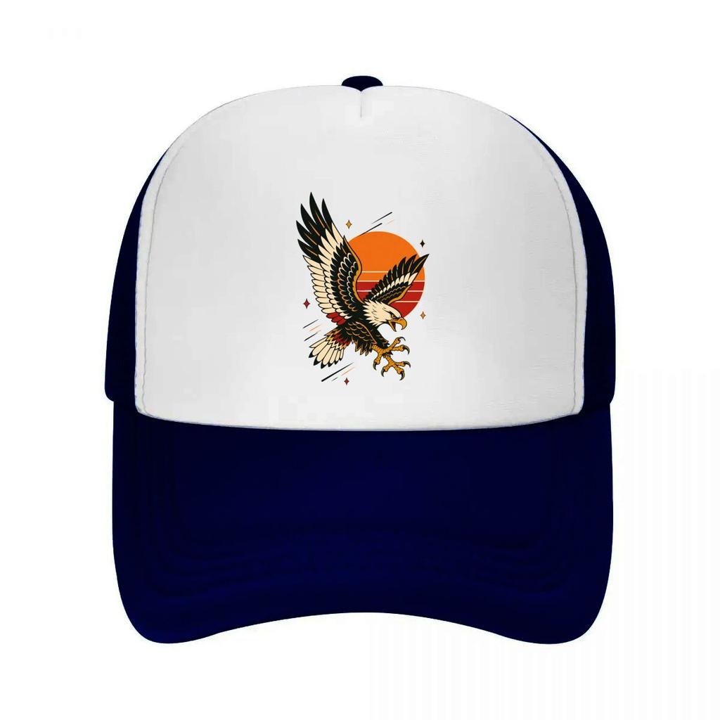 Vintage Flash Eagle Sunset Emblem Mesh Baseball Cap Casual Hat Outdoor For Womens Unisex FeUnisex