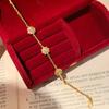 French Luxury Vintage Bracelet Four Leaf Clover Charm Gold Plated Diamond Snowflake Bangle for Women