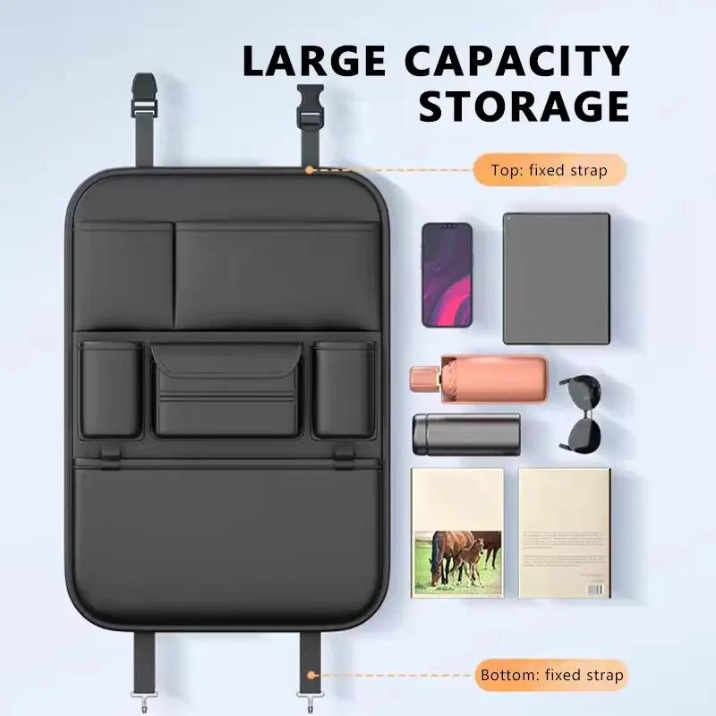 

Сумка-органайзер на спинку сиденья автомобиля с 6 карманами, износостойкая, органайзер на спинку сиденья автомобиля, держатель для салфеток/стаканов, водонепроницаемая, защита от пинков