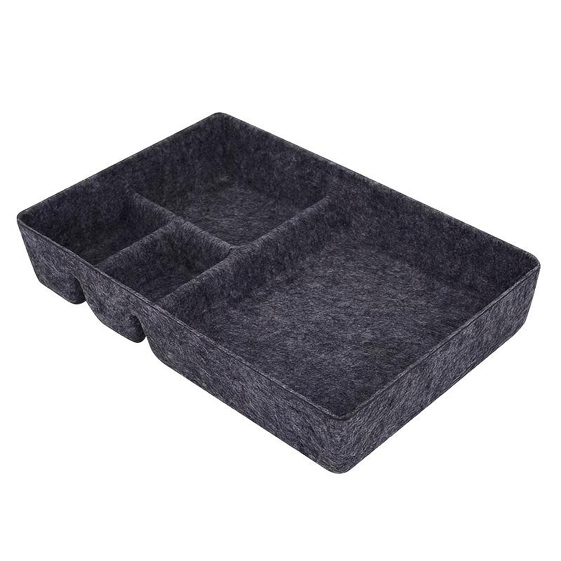 

Table Drawer Storage Box, Multi-purpose Felt Shallow Narrow Drawer Storage Box for Desks, Suitable for Bedroom&Living Room темно серый
