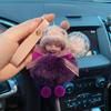 Pompom Fluffy Plush Doll Cute Flower Car Key Ring Keyholder Sleeping Baby Keychain  Jewelry Gift