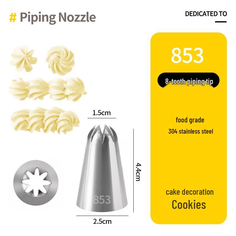 Korean Style Baking Tool Set: 304 Piping Tips for Medium Cakes, Puffs, Cookies & Biscuits