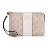 15 Brand Logo Zipper Closure Coated Canvas Clutch Mini Women's Chalk with Multicolor