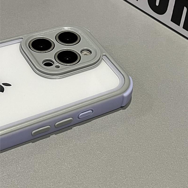 Heavy Duty Hybrid Bumper Armor Clear Case for iPhone 16 15 14 Plus 13 12 11 Pro Max Shockproof Hit Color Durable Cover
