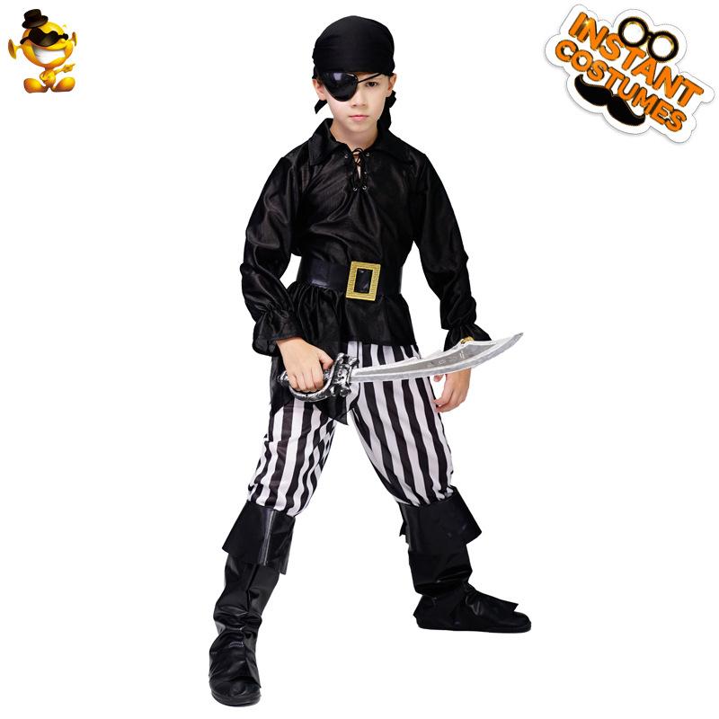 

Halloween Boy Pirate Costume Little Boy Cool Pirate Stage Show Party Costume, Distribution l (10-12 years old, 140-152cm)