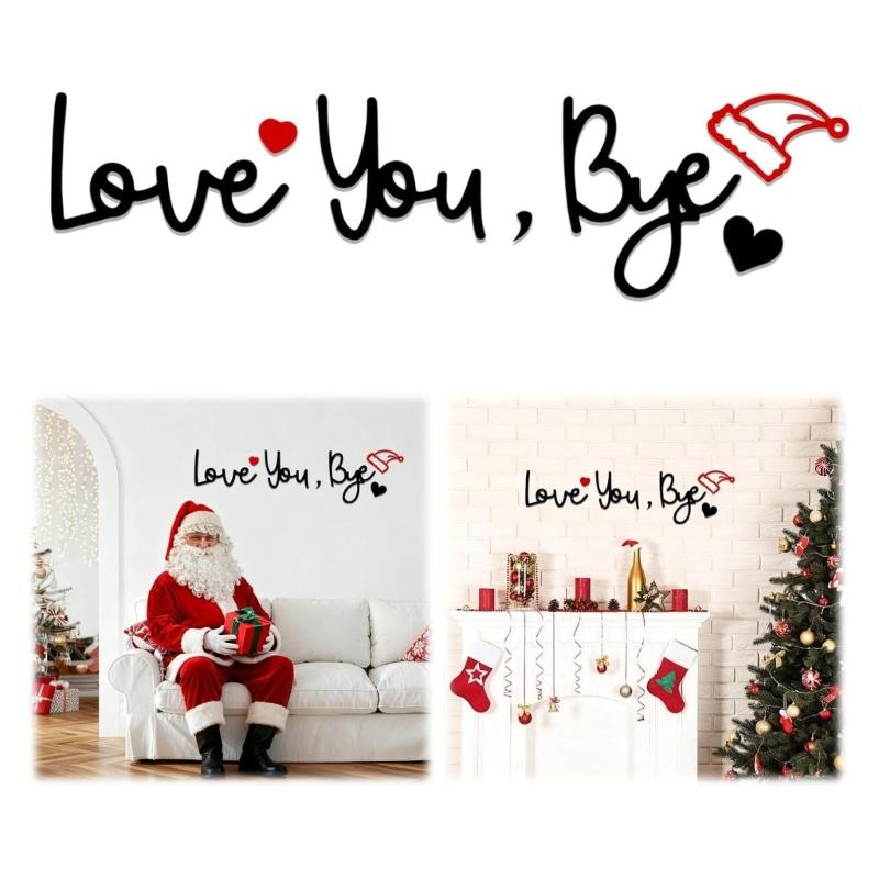 Retro Love You Bye Wall Decors Love You Bye Acrylic Sign for Home Coffee Wall Art Gift to Express Warm for Your Family