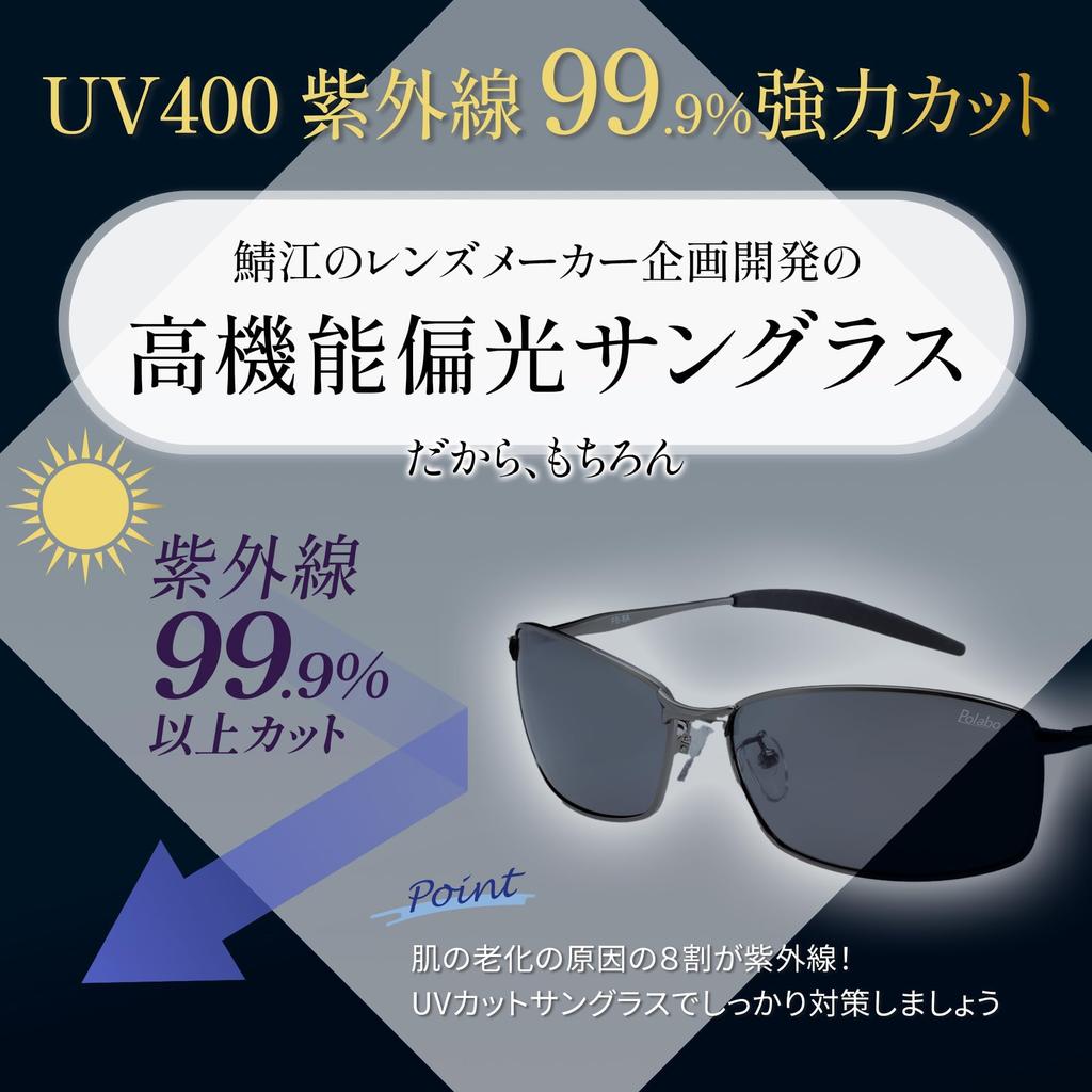 Bokenoh Polarized Sunglasses for and Metal Cool Face Black Men's Fishing, Sports, Driving, More. [Sabae Planning/Ultra-Lightweight Frame] CF-FB10-GR15