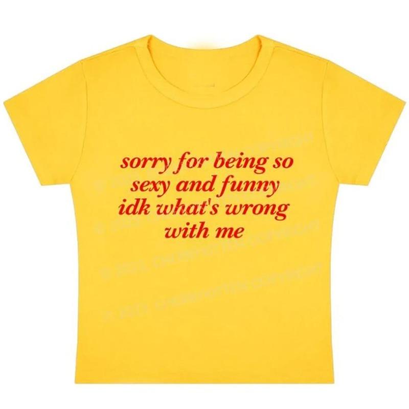 2KWEIRD Y2K Buchstaben-Print Vintage High Street Ästhetisches T-Shirt 2000er Crop Top Sommer Punk Kurzarm Kleidung Lässiges Streetwear T-Shirt