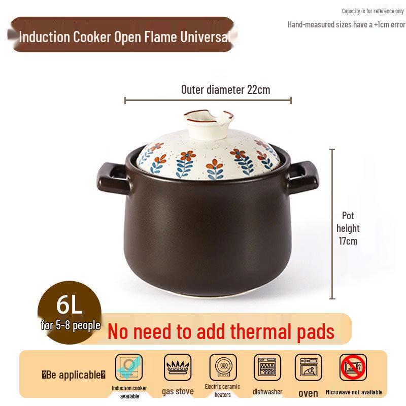 PuPan Ceramic Soup Pot for Induction Cooktops