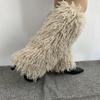 Faux Furs Leg Warmer,Warm Soft Cozy Fuzzy Leg Warmer Boot Cuffs Cover for Women Party Costumes Boot Sleeves Boot Covers