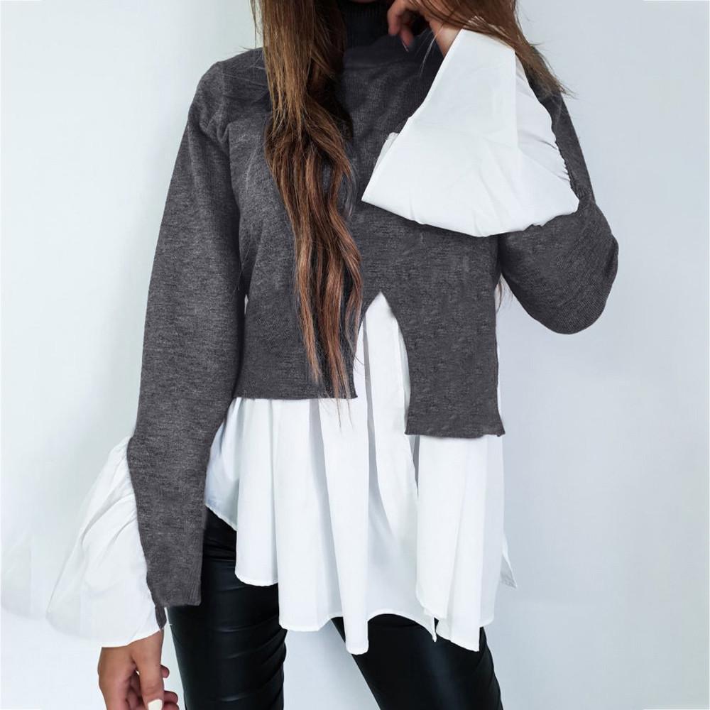 High Neck Tops T-Shirt Blouse 