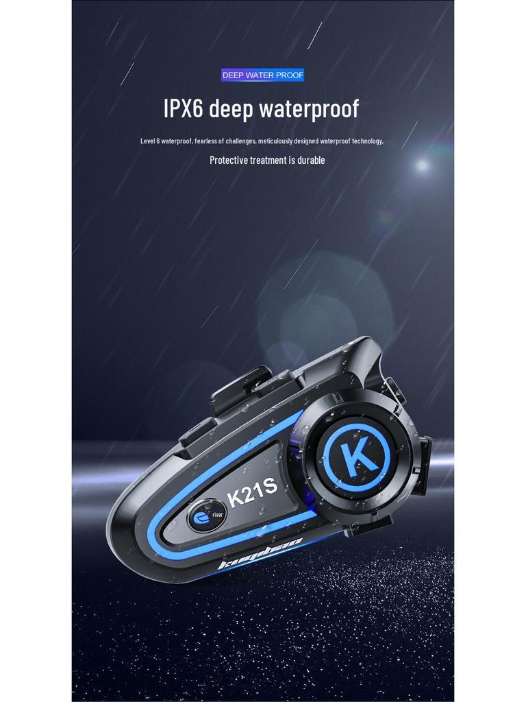 Bluetooth Motorcycle Helmet Intercom with Lights - Dual-User Capability