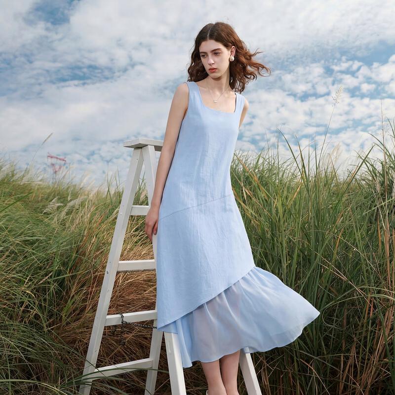 Summer Faux Two-Piece Patchwork Sleeveless Dress