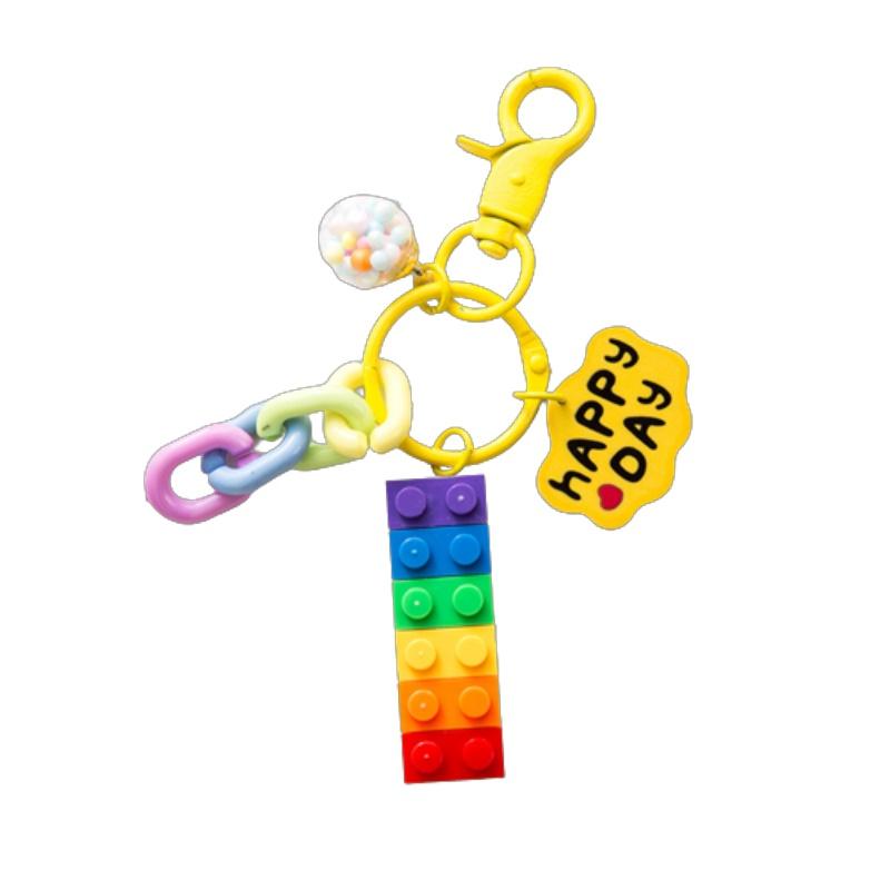 Porte-clés Décoration Blocs de Construction Cloche Arc-en-ciel Pour Sacs et Voitures