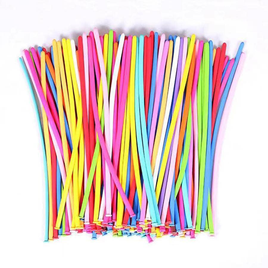 100pcs 26cm Long Stripe Balloon with Pump Birthday Party Decoration Latex Balloon Creative Suitable for Birthday Wedding Party