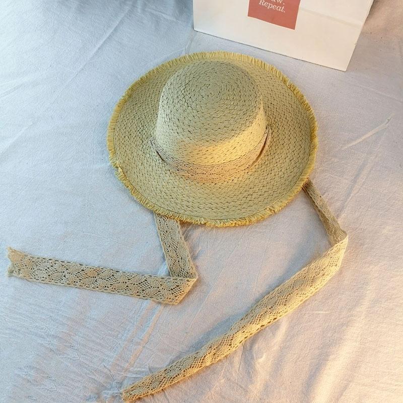 Outdoor Sun Hats Straw Hat Summer Ladies Sunscreen Beach Hat Bandage Beach Hats Women Fashion Accessories