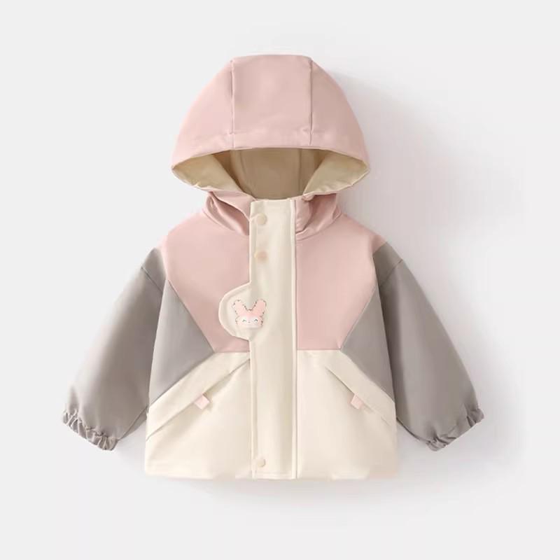 Jingqi Kids' Three-in-One Waterproof Windbreaker: Warm, Hooded Jacket for Boys and Girls - Autumn/Winter Wear.
