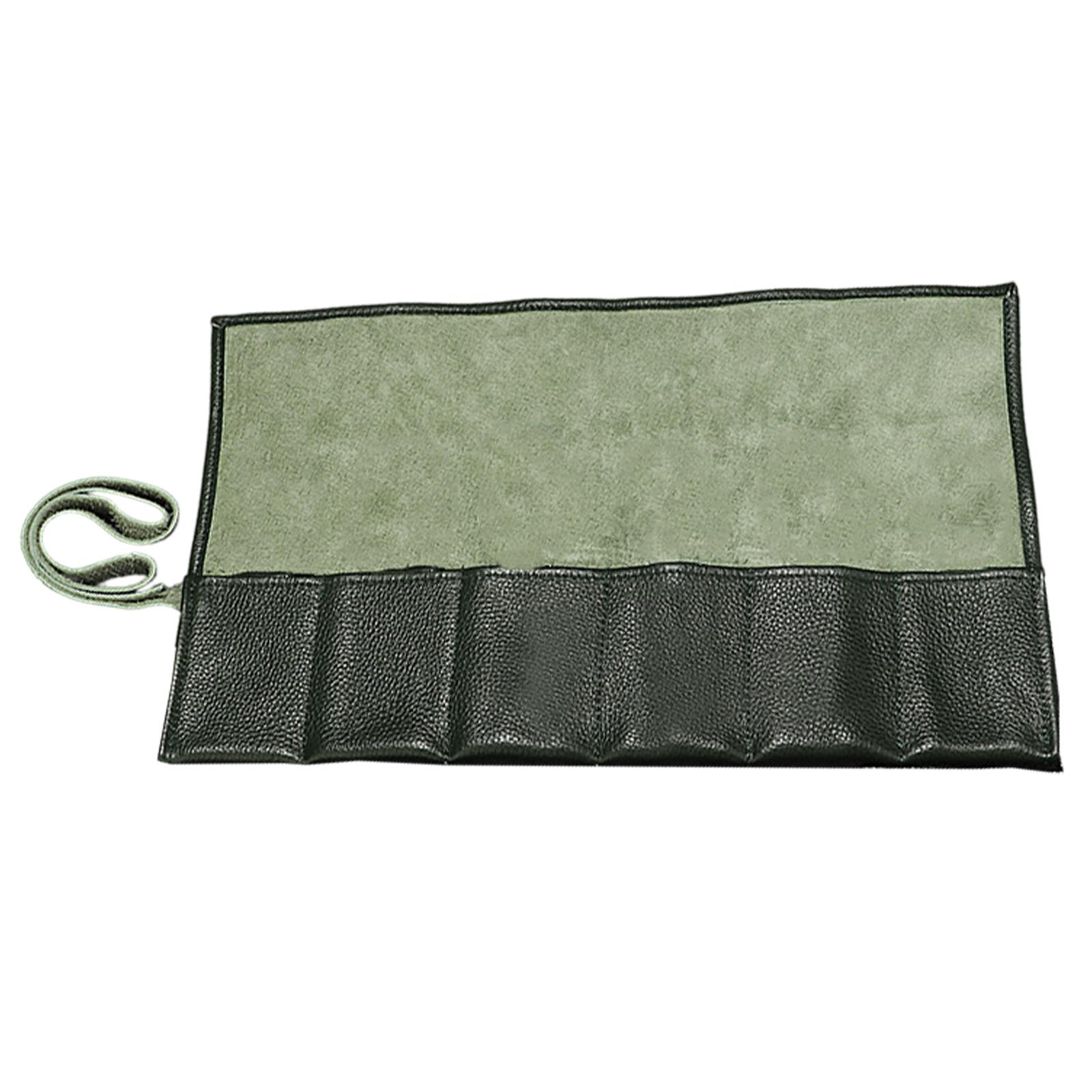 

Кожаный органайзер-скрутка для хранения часов с плюшевой подкладкой, сумка-протектор для механических часов, устойчивый к царапинам чехол для наручных часов темно серый