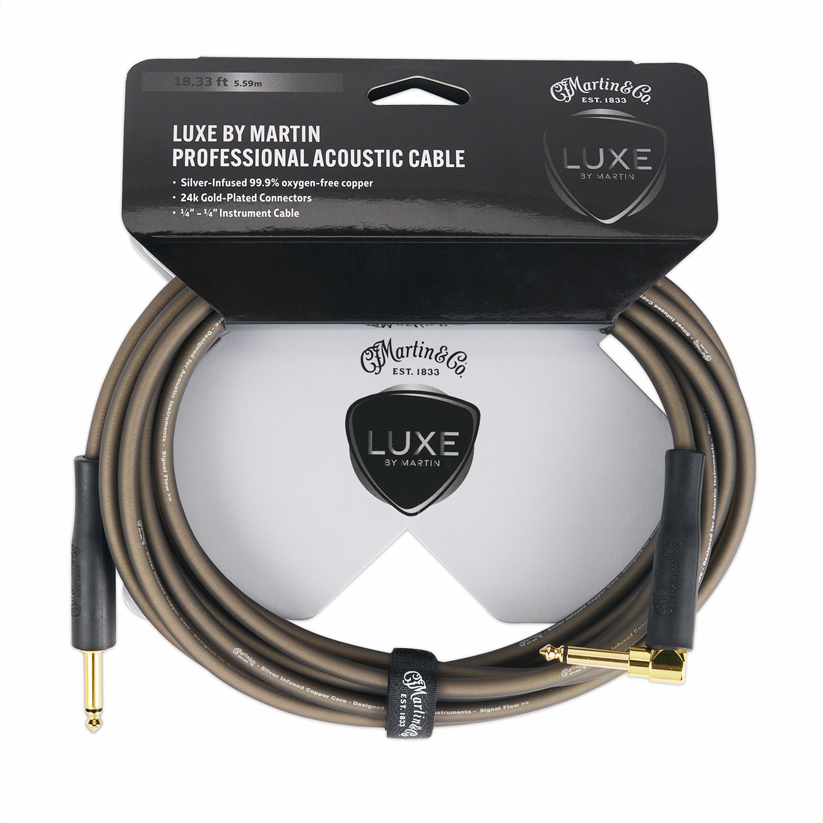 

Martin LUXE BY Guitar Cable Premium Acoustic Cable 18A0138 Rich Low Capacitance for Clear Sound Durable Design with Lifetime Warranty MARTIN® –