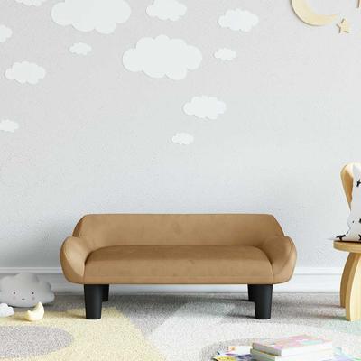 Vidaxl Sofa Dla Dzieci, Brązowa, 70X40X24 Cm, Aksamit
