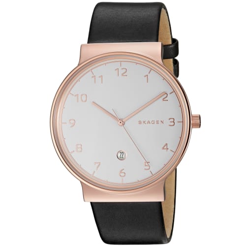

Skagen Men s SKW6322 Ancher Black Leather Watch