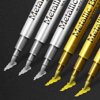 12 Adet/Takım Premium Metalik Kalemler - Gümüş ve Altın Boya Kalemleri Siyah Kağıt, Cam, Kaya Boyama, Cadılar Bayramı Balkabağı, Kart Yapımı, Albüm