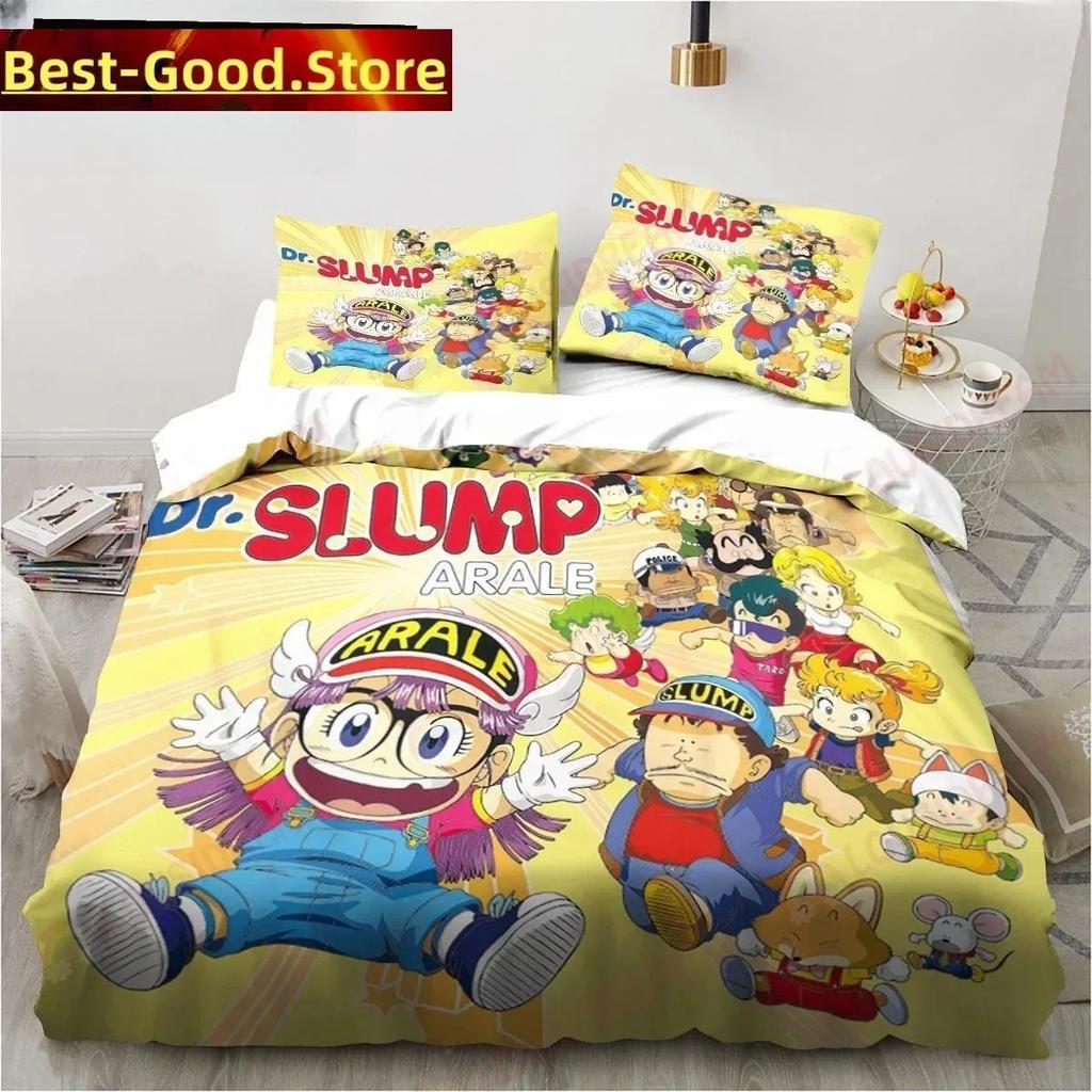 New Adorable Lovely Carton DR S-Slump Arale Anime Beding Set Shet King Twin Double Child Beding Set Mircofiber or Polyester Soft Duvet Cover
