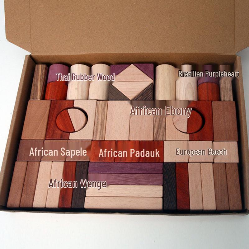 

Набор деревянных кубиков для складывания оригинального цвета - развивающая игрушка для детей