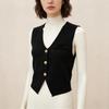 Women  Neck Knitted Vest French Retro Slim Single Breasted Sleeveless Top Trendy Soft Layer For All Occasions
