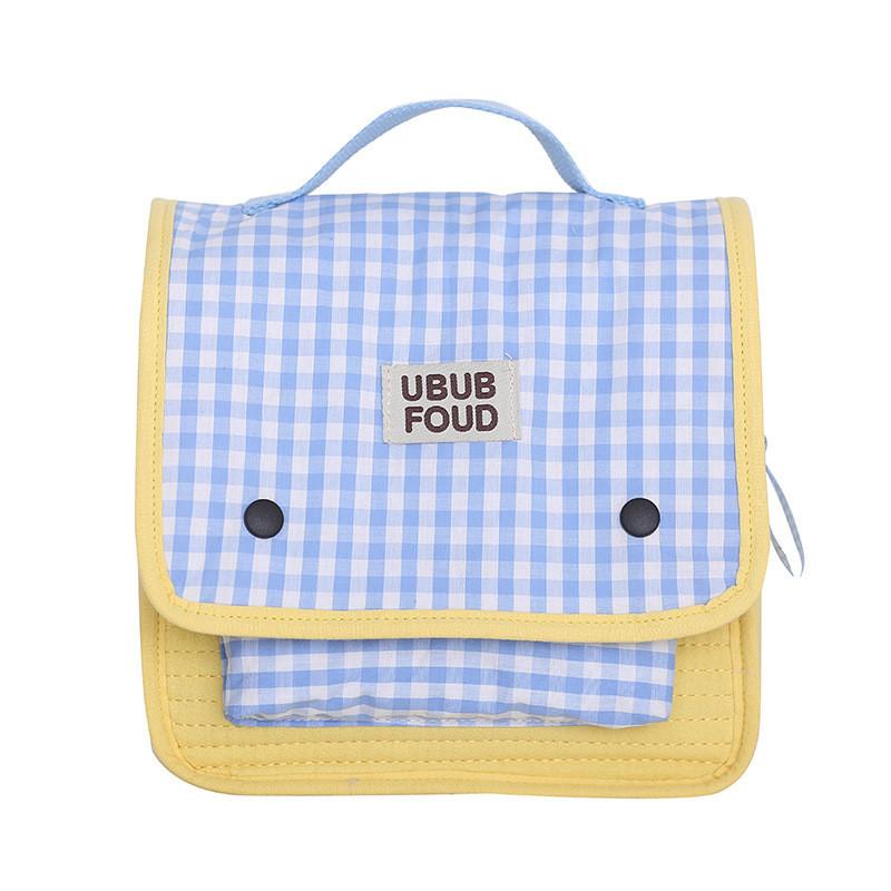 Pattern Simple Grid Letter Decoration Children Casual Backpacks For Daily Use