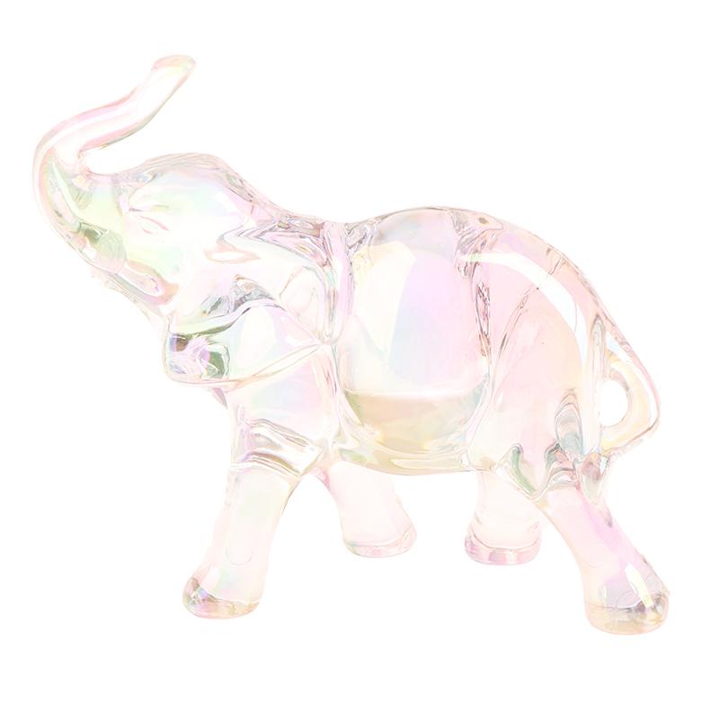 Cute Crystal Elephant Statue Mini Animal Baby Elephant Ornament Handicraft Desktop Decoration For Living Room