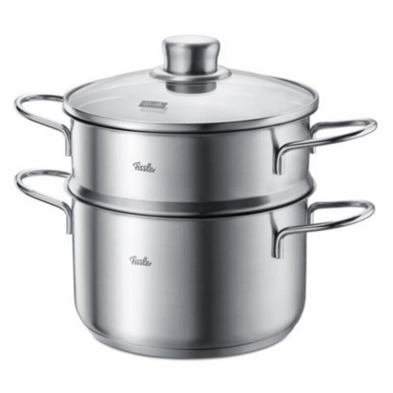 Fissler Japanese Style 18cm Stainless Steel Soup Pot with Steamer