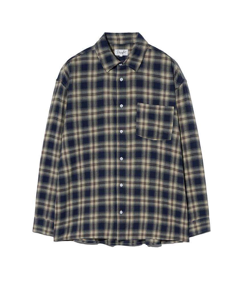 PHYSICAL DEPARTMENT Flannel District Tartan Check Shirt_Navy
