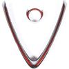 YIWANG Carbon Fiber Style ABS Chrome Front Grill Decoration Frame Trim 2Pcs For Alfa Romeo Stelvio 2017 2018 2019 2020 Auto Accessories (NOT