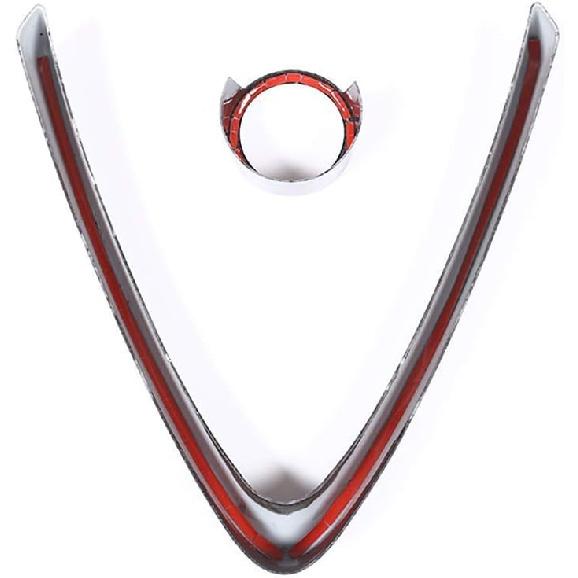 YIWANG Carbon Fiber Style ABS Chrome Front Grill Decoration Frame Trim 2Pcs For Alfa Romeo Stelvio 2017 2018 2019 2020 Auto Accessories (NOT