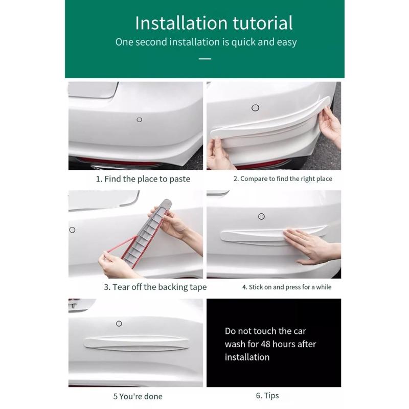 4pcs Car Bumper Guard Strips PVC Universal Car Protector Flexible Guard for Enhances Protections On Car Front & Rear