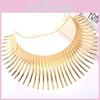 Fashion Solid Color Curved Design Women Metal Necklace Collar For Trendy Outfit
