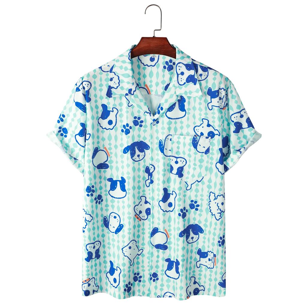 Funny Pattern 3D Print Men Shirt Man/Women Casual Fashion Short Sleeves Shirts Button Lapel Streetwear Oversized Unisex Clothing