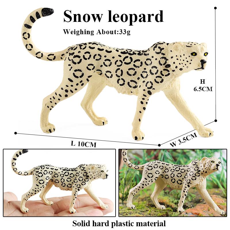 Oenux African Wild Animals Simulation Savage Cheetah Snow Leopard Jaguar Action Figure Figurines PVC Model Educational Kid Toys